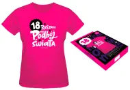 Koszulka różowa - 18 ruszam na podbój świata