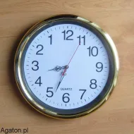 Anti clock zegar chodzący do tyłu w złotej ramie