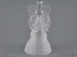 Aniołek szklany ze świecznikiem