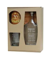 Karafka + szklanka whisky - Zmiana kodu na 3 z przodu - 30 urodziny (tekst grawerowany)