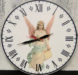 Zegar vintage okrągły - Anioł