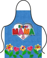 Fartuch premium - Super Mama (niebieski)