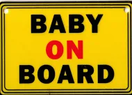 Tabliczka żółta - Baby on board (Dziecko na pokładzie)
