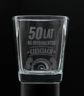 Szklanka whisky grawerowana - 50 lat na oryginalnych częściach