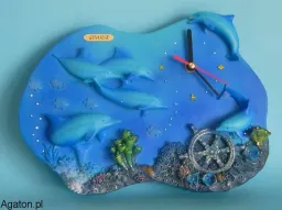Zegar z delfinami