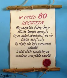 Dyplom z bambusem - W dniu 80 urodzin