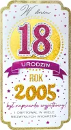Karnet PM - W dniu 18 urodzin (różowa) Rok 2005 był naprawdę wyjątkowy!