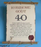 Dyplom z bambusem - 40 rocznica ślubu - rubinowe gody