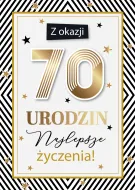 Karnet 3D z życzeniami - Z okazji 70 urodzin Najlepsze Życzenia