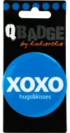 Przypinka Kukartka - xoxo - hugs & kisses (uściski i pocałunki)