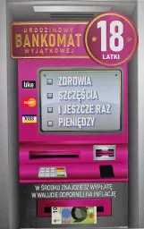 Karnet (rózowy) - Urodziny bankomat 18 latki