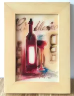 Obraz malowany na szkle - Butelka wina i kieliszek