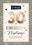 Karnet 3D z życzeniami - Z okazji 30 urodzin Najlepsze Życzenia