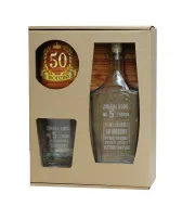 Karafka + szklanka whisky - Zmiana kodu na 5 z przodu - 50 urodziny (tekst grawerowany)