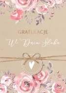 Karnet 3D z życzeniami - Gratulacje w Dniu Ślubu