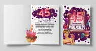 Karnet B6 - 45 urodziny (kobieta) Wszystkiego najlepszego