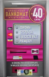 Karnet (rózowy) - Urodziny bankomat 40 latki