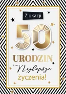 Karnet 3D z życzeniami - Z okazji 50 urodzin Najlepsze Życzenia