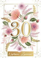 Karnet 3D z życzeniami - 30 Najlepsze życzenia (kwiaty)