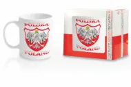Kubek ceramiczny biały - Polska - orzeł na godle