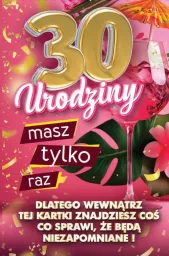 Karnet + zawieszka na butelkę - (różowa) 30 Urodziny masz tylko raz