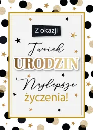 Karnet 3D z życzeniami - Z okazji Twoich urodzin Najlepsze Życzenia