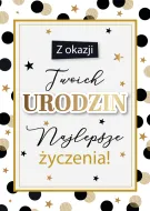 Karnet 3D z życzeniami - Z okazji Twoich urodzin Najlepsze Życzenia