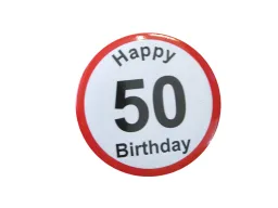 Badgie przypinka - 50 Happy Birthday